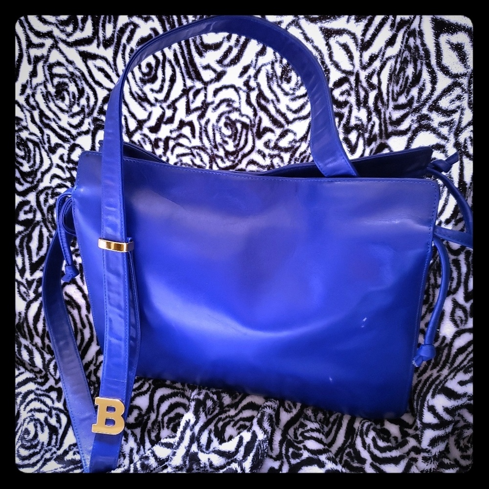 COPY - Bally Lapis Blue Soft Leather Shoulder Bag